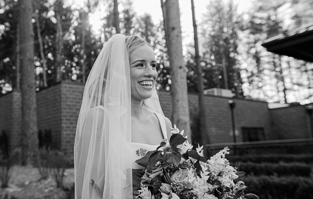 Bride Black and White at a shepherd's hollow wedding